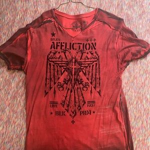 Affliction short sleeved V neck shirt